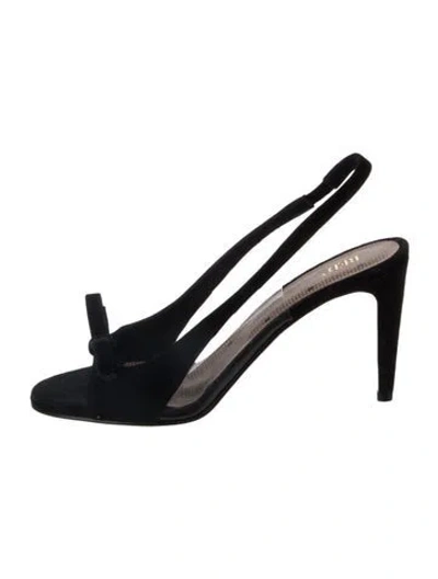 Pre-owned Red Valentino Satin Slingback Sandals In Blue