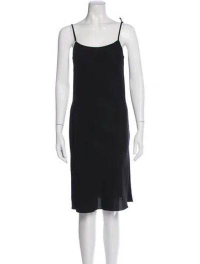 Pre-owned Red Valentino Scoop Neck Knee-length Dress In Black
