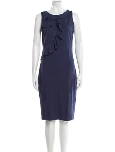 Pre-owned Red Valentino Scoop Neck Knee-length Dress In Blue
