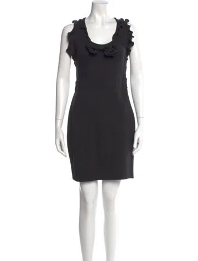 Pre-owned Red Valentino Scoop Neck Mini Dress In Black