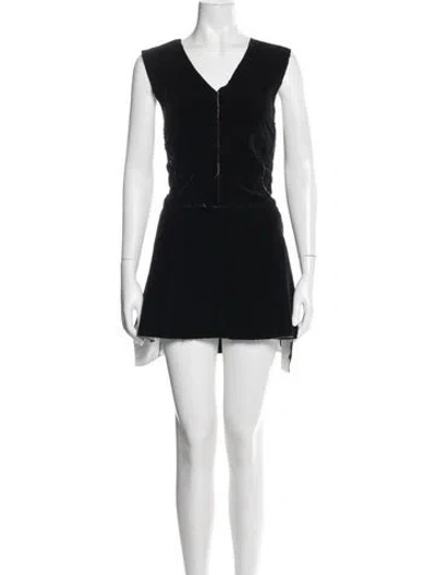 Pre-owned Red Valentino Scoop Neck Mini Dress In Blue