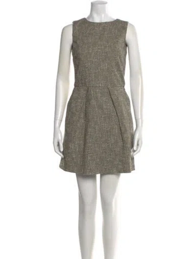 Pre-owned Red Valentino Scoop Neck Mini Dress In Brown