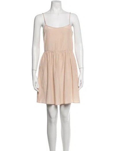 Pre-owned Red Valentino Scoop Neck Mini Dress In Neutrals