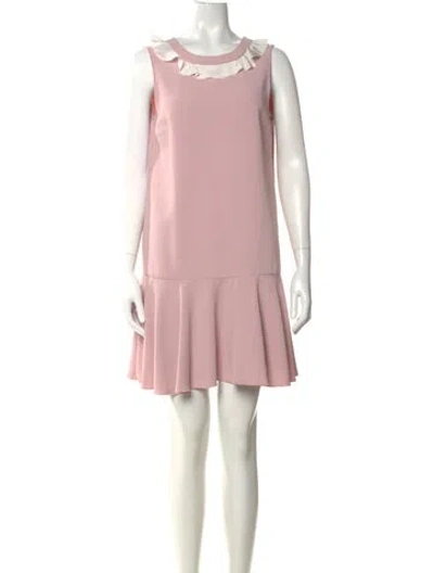 Pre-owned Red Valentino Scoop Neck Mini Dress In Pink