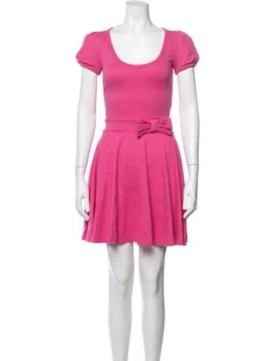 Pre-owned Red Valentino Scoop Neck Mini Dress In Pink