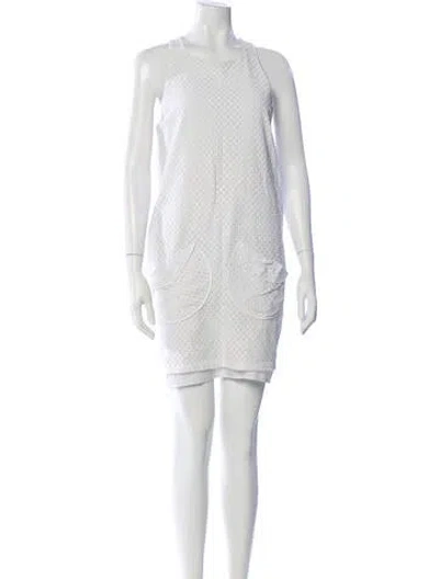 Pre-owned Red Valentino Scoop Neck Mini Dress In White