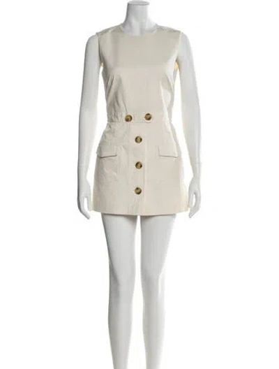 Pre-owned Red Valentino Scoop Neck Romper In Neutral