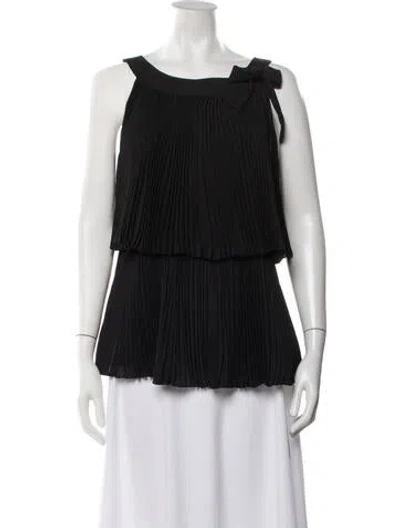 Pre-owned Red Valentino Scoop Neck Sleeveless Blouse In Black