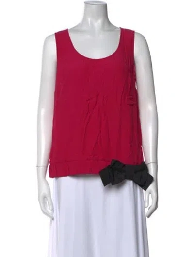 Pre-owned Red Valentino Scoop Neck Sleeveless Top W/ Tags In Red