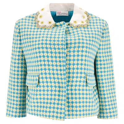Pre-owned Red Valentino Sequin Embellished Patterned Woven Jacket