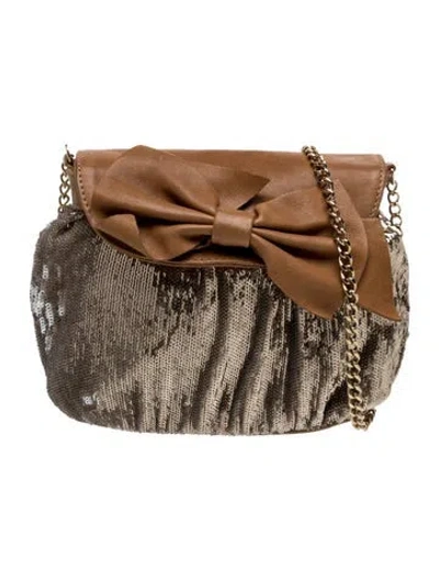Pre-owned Red Valentino Sequins Hobo In Gold