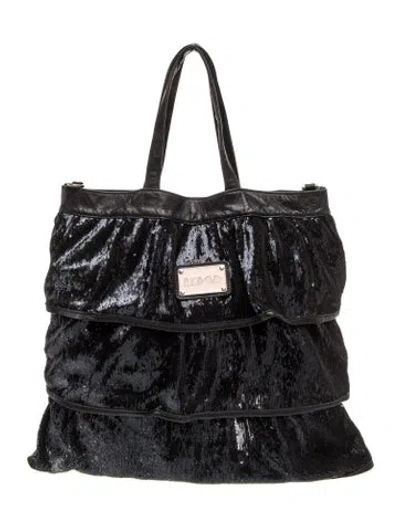 Pre-owned Red Valentino Sequins Shoulder Bag In Black