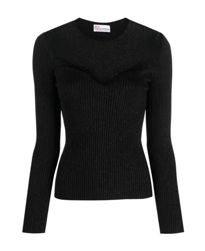 RED VALENTINO SHEER-PANEL DETAIL JUMPER