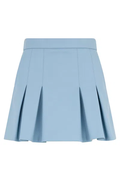 Red Valentino Short Blue Skirt With Pleats, Elegant And Versatile.