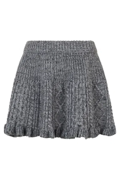 Red Valentino Short Circular Skirt In Shades Of Gray, Elegant And Versatile.