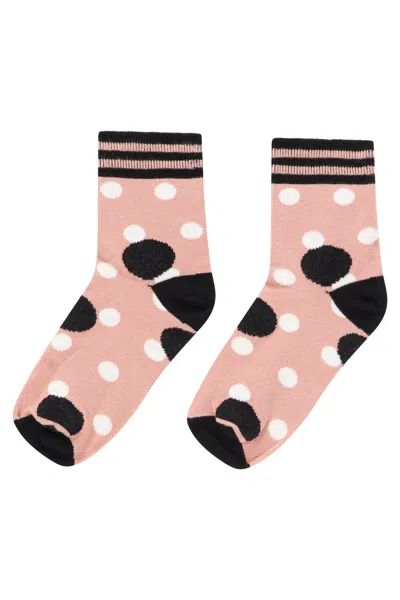 Red Valentino Short Pink Socks With Fun Black Polka Dots.
