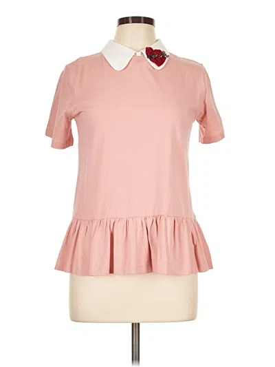 Pre-owned Red Valentino Short Sleeve Blouse In Pink