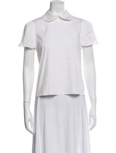 Pre-owned Red Valentino Short Sleeve Blouse In White