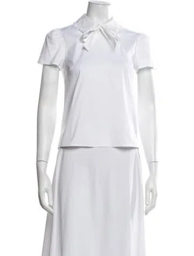 Pre-owned Red Valentino Short Sleeve Blouse In White