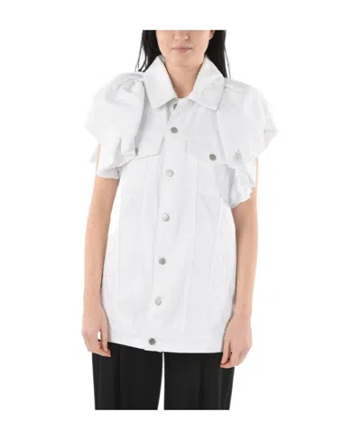 Red Valentino Short-sleeved Denim Coat In White