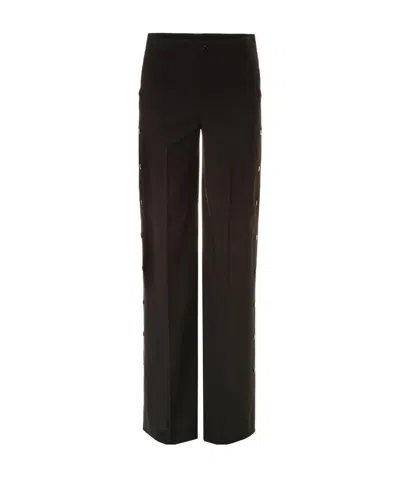 Red Valentino Side Riveted Casual Pants In Black