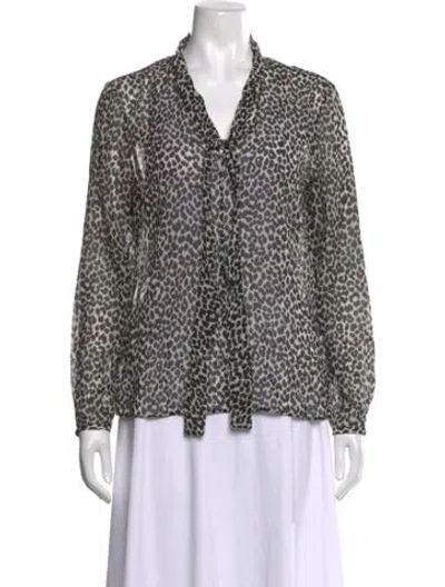 Pre-owned Red Valentino Silk Animal Print Blouse In Multicolor