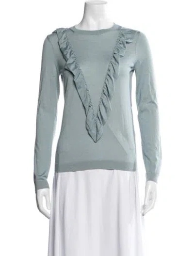 Pre-owned Red Valentino Silk Crew Neck Sweater In Blue