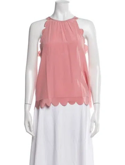 Pre-owned Red Valentino Silk Halterneck Blouse In Pink