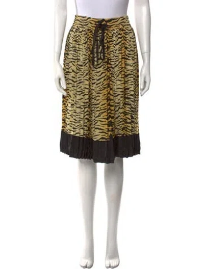 Pre-owned Red Valentino Silk Knee-length Skirt In Yellow