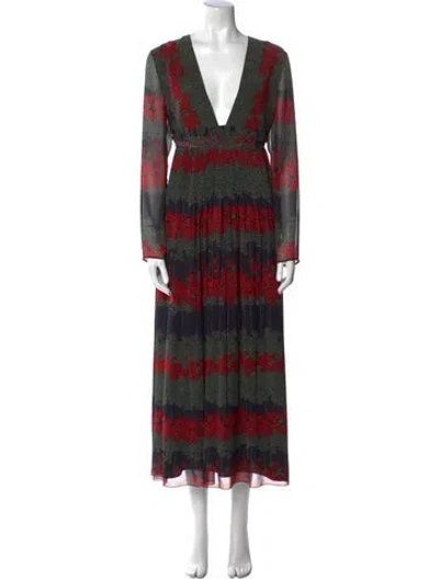 Pre-owned Red Valentino Silk Long Dress In Black