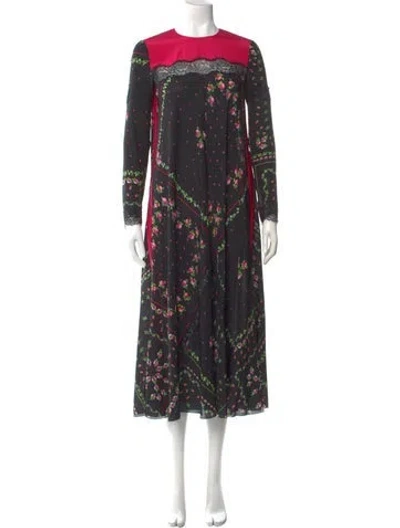 Pre-owned Red Valentino Silk Long Dress In Black