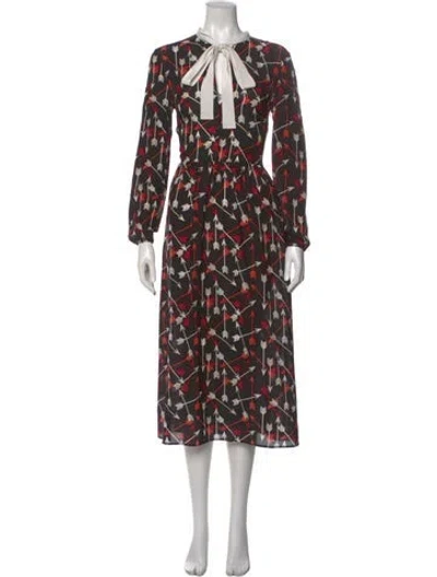 Pre-owned Red Valentino Silk Long Dress In Multi