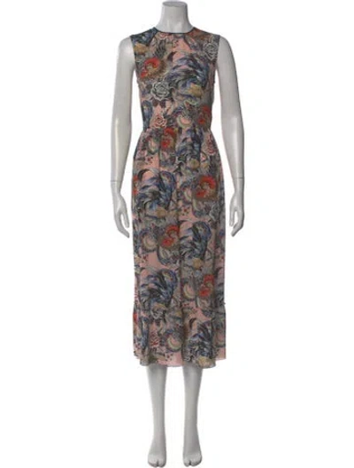 Pre-owned Red Valentino Silk Long Dress In Pink