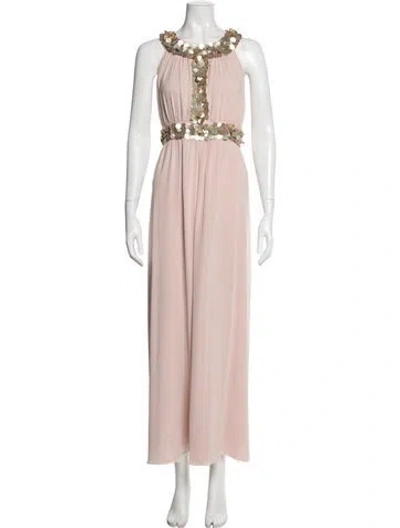 Pre-owned Red Valentino Silk Long Dress In Pink