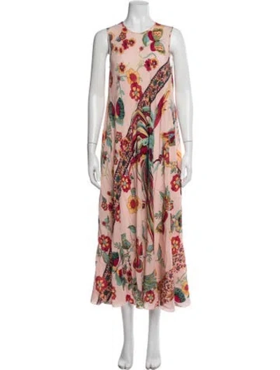 Pre-owned Red Valentino Silk Long Dress In Pink