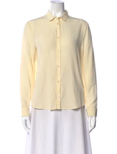 Pre-owned Red Valentino Silk Long Sleeve Blouse In Neutral