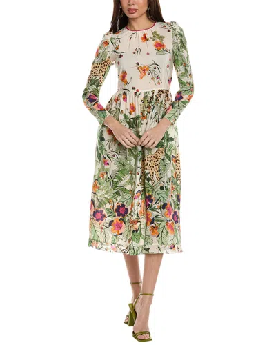 Red Valentino Silk Midi Dress In White