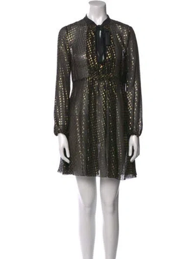 Pre-owned Red Valentino Silk Mini Dress In Black