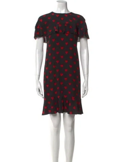 Pre-owned Red Valentino Silk Mini Dress In Black