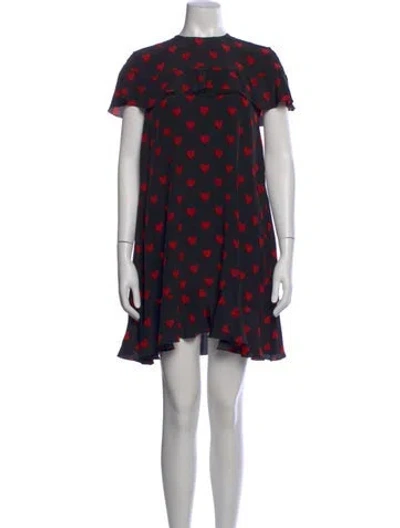 Pre-owned Red Valentino Silk Mini Dress In Black