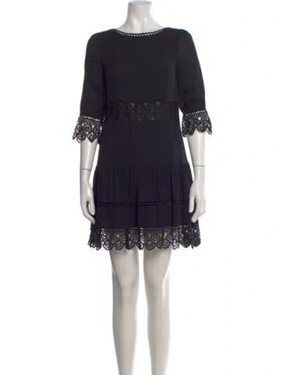Pre-owned Red Valentino Silk Mini Dress In Black