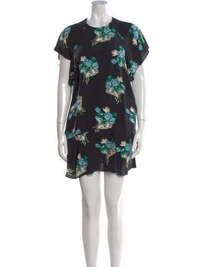 Pre-owned Red Valentino Silk Mini Dress In Black
