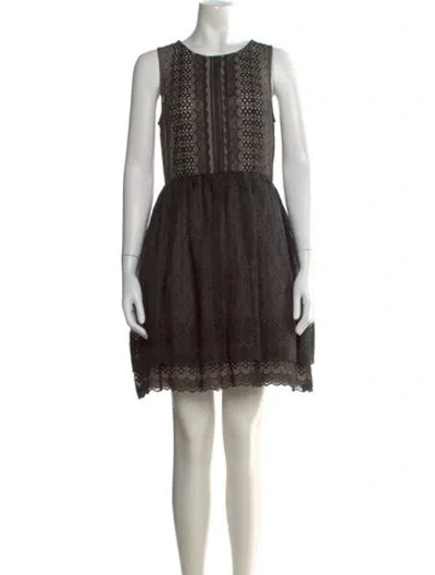Pre-owned Red Valentino Silk Mini Dress In Black