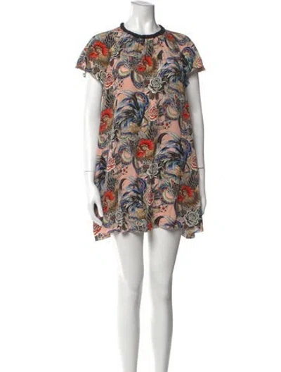 Pre-owned Red Valentino Silk Mini Dress In Black
