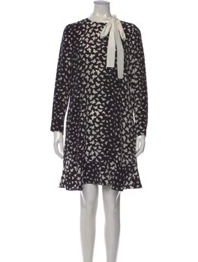 Pre-owned Red Valentino Silk Mini Dress In Black