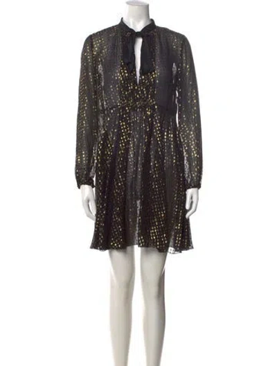 Pre-owned Red Valentino Silk Mini Dress In Black