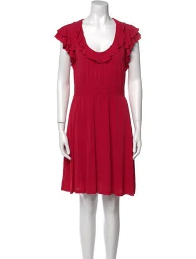 Pre-owned Red Valentino Silk Mini Dress In Burgundy