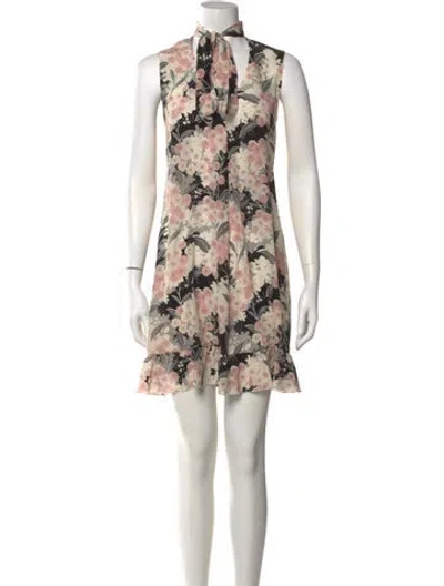 Pre-owned Red Valentino Silk Mini Dress In Neutral