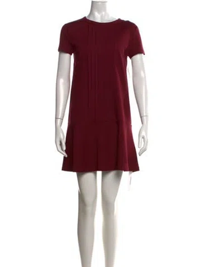 Pre-owned Red Valentino Silk Mini Dress W/ Tags In Burgundy