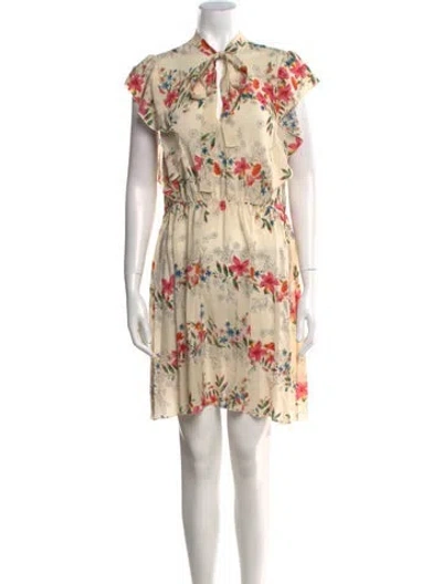 Pre-owned Red Valentino Silk Mini Dress W/ Tags In Multi